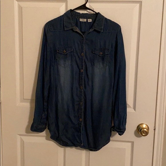 faux denim shirt